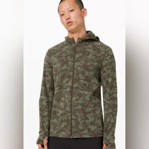 Lululemon Surge Warm Full Zip Hoodie Jacquard Rulu Camo Olive Green Size Medium